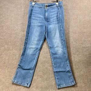 FRAME Denim High Waisted Parisian Straight Jeans Leon Blue Light Wash Size 29